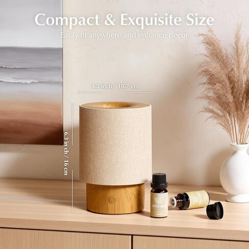 موزع روائح الزيوت العطرية من ARVIDSSON مع غطاء قماشي، موزع روائح علاجية 100 مل للمنزل، ناشر بالموجات فوق الصوتية مع مصباح ليلي وإيقاف تلقائي، موزع روائح زيتية لغرفة النوم in Kuwait