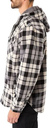 Smith's Workwear Mens Sherpa-Lined Zip-Front Hooded Microfleece Shirt-Jacket in Saudi Arabia