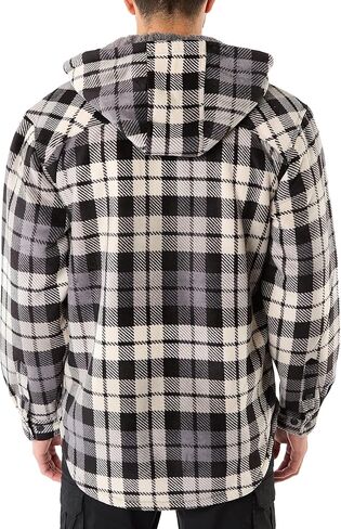 Smith's Workwear Mens Sherpa-Lined Zip-Front Hooded Microfleece Shirt-Jacket in Saudi Arabia