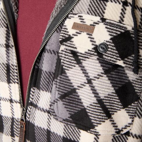 Smith's Workwear Mens Sherpa-Lined Zip-Front Hooded Microfleece Shirt-Jacket in Saudi Arabia