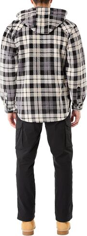 Smith's Workwear Mens Sherpa-Lined Zip-Front Hooded Microfleece Shirt-Jacket in Saudi Arabia