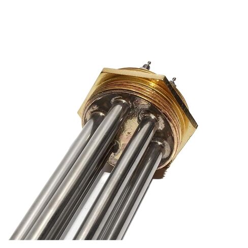 2-Inch DN50 Tubular Heater Element, 3-12KW, 304 Stainless Steel, 220V/380V for Industrial Water Heating(with locknut,380V-12KW 355mmL) in Saudi Arabia
