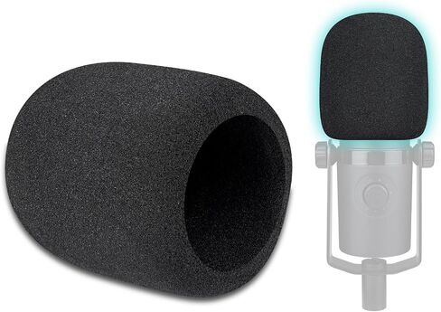 SOULWIT 2Pcs Microphones Pop Filter for MAONO PD400X Dynamic, Protective Mic Cover Windscreen Foam - Black in Saudi Arabia