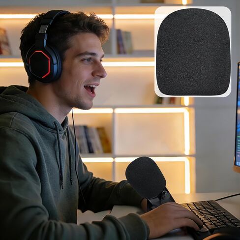 SOULWIT 2Pcs Microphones Pop Filter for MAONO PD400X Dynamic, Protective Mic Cover Windscreen Foam - Black in Saudi Arabia