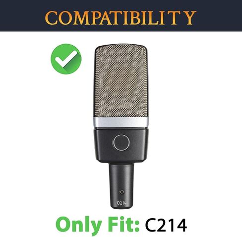 SOULWIT 2Pcs Microphones Pop Filter for AKG C214 Large-Diaphragm Condenser (C214d1), Protective Mic Cover Windscreen Foam - Black in Saudi Arabia
