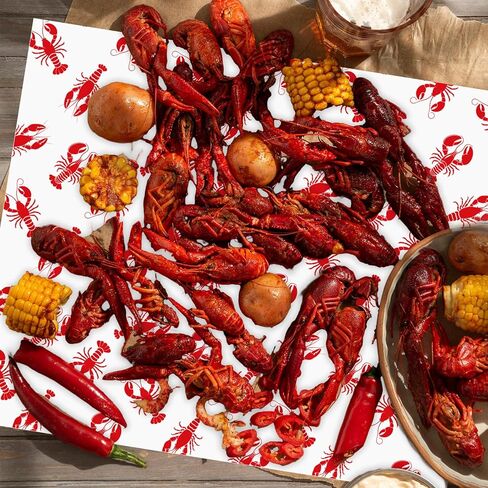 jarThenaAMCS 150 قطعة من ورق الشمع جراد البحر ديلي التفاف جراد البحر الأحمر مقاوم للماء بطانات سلة مقاومة للزيت للطعام ساندويتش نزهة المطبخ الصيف عطلة الشواء حفلة عيد ميلاد لوازم in Kuwait