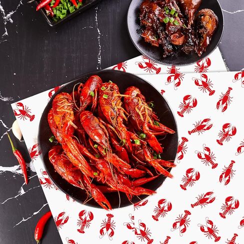 jarThenaAMCS 150 قطعة من ورق الشمع جراد البحر ديلي التفاف جراد البحر الأحمر مقاوم للماء بطانات سلة مقاومة للزيت للطعام ساندويتش نزهة المطبخ الصيف عطلة الشواء حفلة عيد ميلاد لوازم in Kuwait