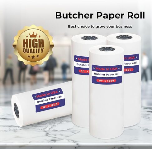 30 بوصة × 1000 قدم - 40# ورق جزار أبيض - (1 لفة/علبة) in Kuwait