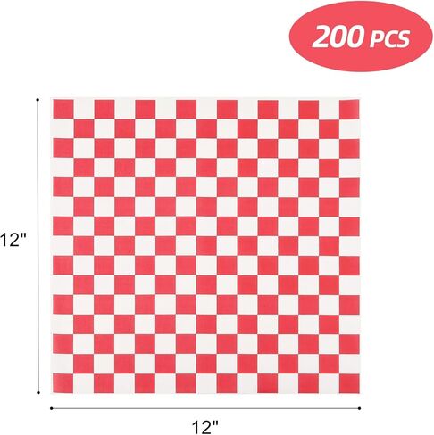 200 Pcs Deli Wax Paper Sheets for Food 12x12 Inch Sandwich Paper Wraps Sheets Grease Resistant Basket Liners for BBQ, Picnic, Party in Kuwait