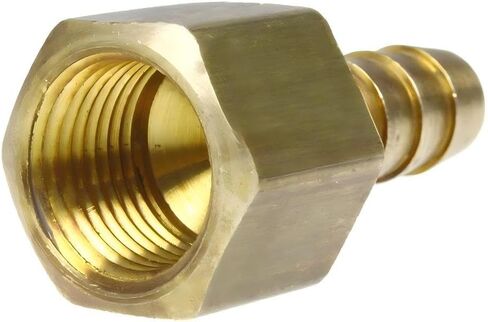 موصل نحاسي صلب للضاغط 221EEE - للمكونات الهيدروليكية والهوائية والمضخات ومعدات السباكة الجزء 221EEE-5Pack - قضيب خرطوم بديل - 3/8 بوصة × 3/8 بوصة خرطوم بار × محول أنثى 5 عبوات باللون الأصفر in Kuwait