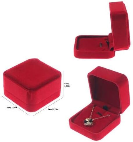 RJ Displays-6 Piece Premium Quality Black Velvet Pendant Earring Necklace Jewelry Box. Storage Gift Jewelry Display Box for Engagement Wedding Anniversary Jewelry Gift Box in Kuwait