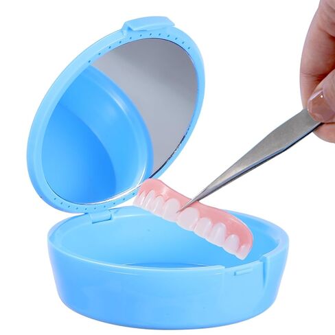 Portable Retainer Storage Box with Mirror for False Teeth and Deciduous Teeth for Travel and Home Use in Saudi Arabia
