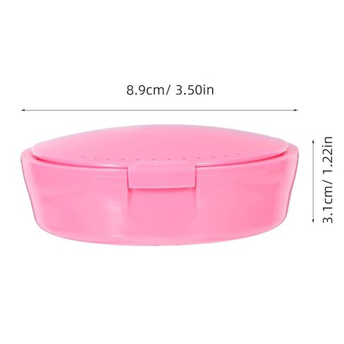Portable Round Tooth Storage Box with Mirror Plastic Retainer Case for False Teeth for Home and Outdoor Use in Saudi Arabia