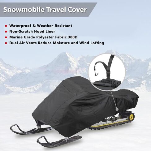 Snowmobile Cover for Skidoo MXZ 600 2000-2025, Heavy Duty Oxford Universal Trailerable Snowmobile Storage Cover, Waterproof All Weather Protection Outdoor Snowsled in Saudi Arabia