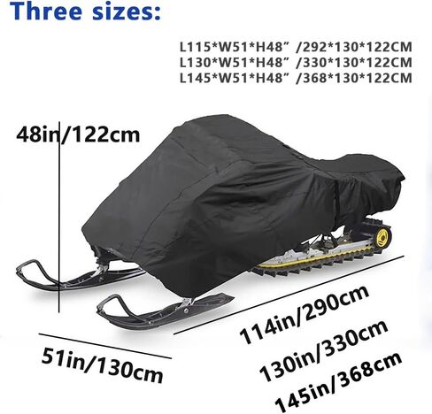 Snowmobile Cover for Skidoo MXZ 600 2000-2025, Heavy Duty Oxford Universal Trailerable Snowmobile Storage Cover, Waterproof All Weather Protection Outdoor Snowsled in Saudi Arabia
