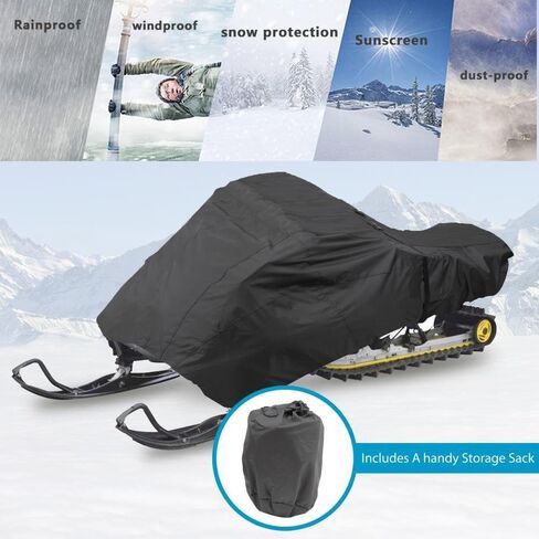 Snowmobile Cover for Skidoo MXZ 600 2000-2025, Heavy Duty Oxford Universal Trailerable Snowmobile Storage Cover, Waterproof All Weather Protection Outdoor Snowsled in Saudi Arabia