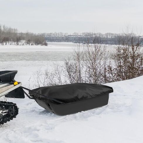 Snow Sled Cover,120x53x10cm/47.24x20.87x3.94in 600D Oxford Cloth Waterproof Jet Sled Cover with Storage Bag for Fishing Hunting Camping Protect Your Gear from Snow Mud (Black) in Saudi Arabia