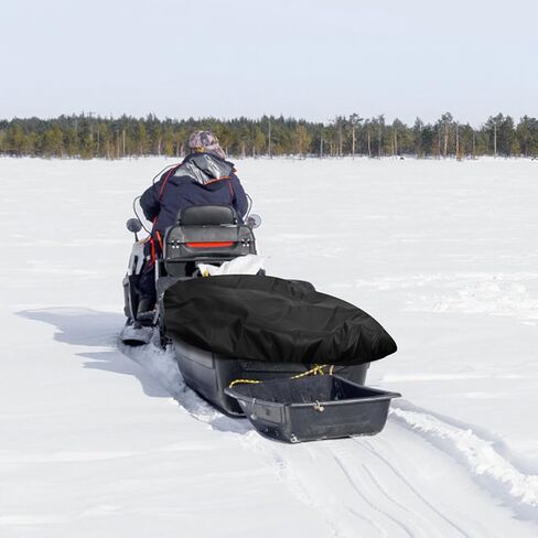 Snow Sled Cover,120x53x10cm/47.24x20.87x3.94in 600D Oxford Cloth Waterproof Jet Sled Cover with Storage Bag for Fishing Hunting Camping Protect Your Gear from Snow Mud (Black) in Saudi Arabia