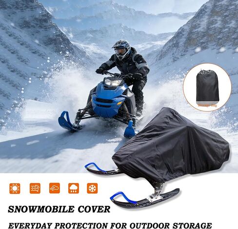 غطاء عربة الثلج لـ Ski‑Doo MXZ NEO+ 2023–2026، للتخزين والقطر في الهواء الطلق، غطاء مزلج عالي التحمل مع أشرطة وأبازيم، حماية من التعرض لغبار المطر الثلجي in Saudi Arabia