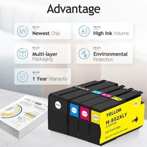 952XL حبر خراطيش حزمة التحرير والسرد لـ HP 8710 7740 الطابعات HP952XL بديل خرطوشة الحبر HP OfficeJet Pro 8210 8730 8200 8720 8700 7740 8715 8702 8725 in Kuwait