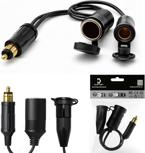 Cliff Top Hella Din to Dual Standard Cigarette Lighter Adapter Cable Extension (Not Suitable for Cars) in Kuwait