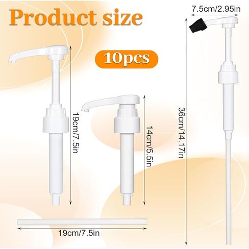 10 Pcs Coffee Syrup Pump for 750 ml (25.4 Fl Oz) Bottle, Syrup Dispenser Pumps Compatible with Monin Glass Bottles – No Clog, Precise Dispensing, Includes 10 Tip Covers – for Coffee Bar, Kitchen in Saudi Arabia