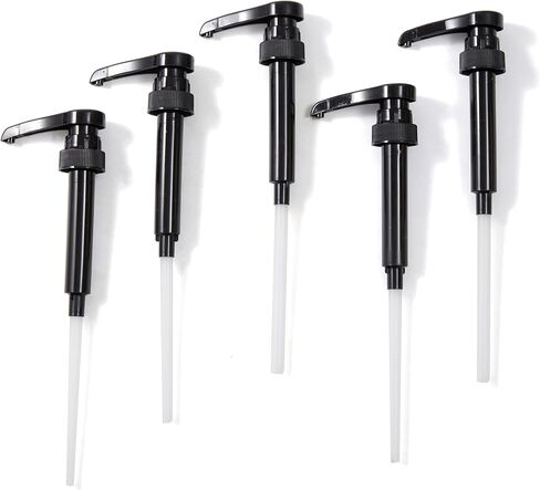 375ml Syrup Pumps, 5-Pack – Fits 12.7 oz/375 ml Bottles – Non-Drip Coffee Syrup Dispensers for Flavorings & Sauces – Cut-to-Fit Dip Tube, Smooth Mess-Free Pumping in Kuwait