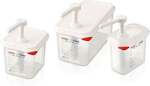 Araven Sauce Dispenser Gn 1/6 Clear 2.6 Liter Dishwasher Safe Push Pump in Saudi Arabia