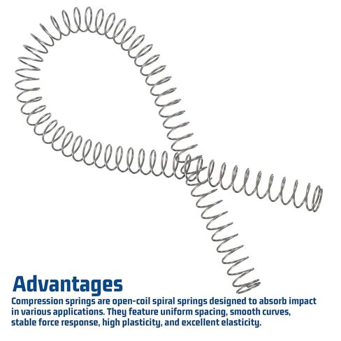 Compression Spring 304 Stainless Steel Springs for Crafts 0.8 mm Wire Diametes 305 mm Length for Repair DIY Manufacturing in Saudi Arabia