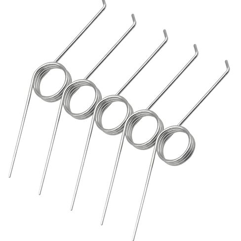 5Pcs Adjustable 3-Coil Torsion Springs, 0.7mm Stainless Steel, 135° Mechanical Springs for Garbage Can, Silver in Kuwait