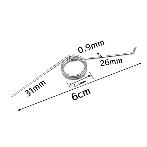 5Pcs Adjustable 3-Coil Torsion Springs, 0.7mm Stainless Steel, 135° Mechanical Springs for Garbage Can, Silver in Kuwait