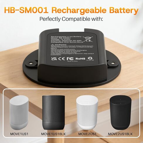 بطارية ANTIEE بقدرة 3500 مللي أمبير في الساعة لسماعات Sonos Move Bluetooth - متوافقة مع Sonos Move 2 Move 1 MOVE1US1 MOVE1US1BLK MOVE2US1 MOVE2US1BLK 111-00001 IP-03-6802-001 14.4V 50.4Wh in Saudi Arabia