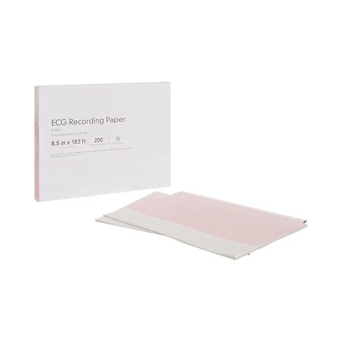 ورق تسجيل تشخيصي لتخطيط القلب، ورق حراري شبكي أحمر مع طية على شكل Z، متوافق مع أوراق المخططات الطبية Burdick 007983، 8 1/2 بوصة × 183 قدم، 200 عدد، حزمة واحدة (2000) in Kuwait