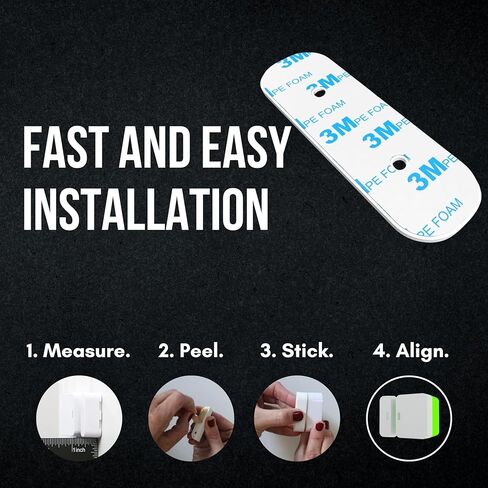 لاصق مستشعر الاتصال المتوافق مع Simplisafe | تعمل وسادات استبدال شريط التثبيت المغناطيسي مع أجهزة استشعار إنذار الباب والنوافذ والجدار | سهل التركيب، بدون قطع، تقشير ولصق (10 مستشعرات + 10 جوانب مغناطيسية) in Kuwait