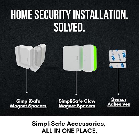 لاصق مستشعر الاتصال المتوافق مع Simplisafe | تعمل وسادات استبدال شريط التثبيت المغناطيسي مع أجهزة استشعار إنذار الباب والنوافذ والجدار | سهل التركيب، بدون قطع، تقشير ولصق (10 مستشعرات + 10 جوانب مغناطيسية) in Kuwait