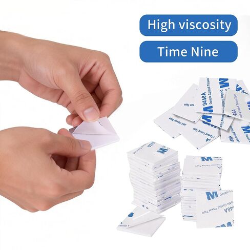 100 قطعة من وسادات لاصقة مزدوجة الجوانب، وسادات إسفنجية لاصقة فائقة اللصق، شريط تثبيت عالي التحمل مقاس 26 × 26 × 2 مم، مربع، أبيض in Kuwait