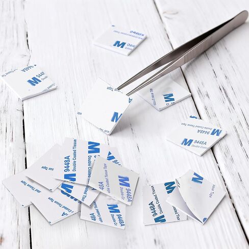 100 قطعة من وسادات لاصقة مزدوجة الجوانب، وسادات إسفنجية لاصقة فائقة اللصق، شريط تثبيت عالي التحمل مقاس 26 × 26 × 2 مم، مربع، أبيض in Kuwait