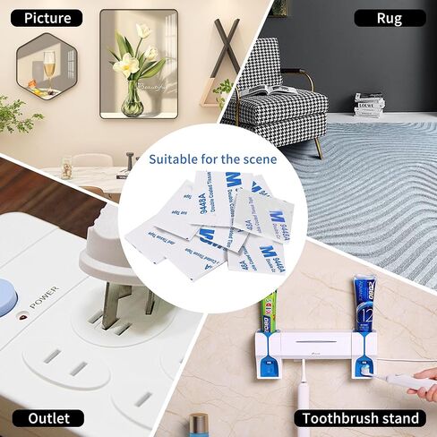 100 قطعة من وسادات لاصقة مزدوجة الجوانب، وسادات إسفنجية لاصقة فائقة اللصق، شريط تثبيت عالي التحمل مقاس 26 × 26 × 2 مم، مربع، أبيض in Kuwait