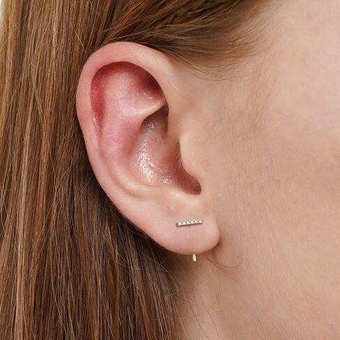 Moissanite Huggie Hoop Earrings for Women, 925 Sterling Silver Small Half Hoop Earrings, 0.20ct D-E Color Minimalist Tiny Cartilage Earring Hypoallergenic with Jewelry Box Packed in Kuwait