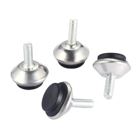 Furniture Leveling Feet,4pcs Levelers Adjustable Metal Leg M6*15mm Thread Screw Black Silver Gold for Cabinet Table Chair Machine Base(Gold) in Kuwait