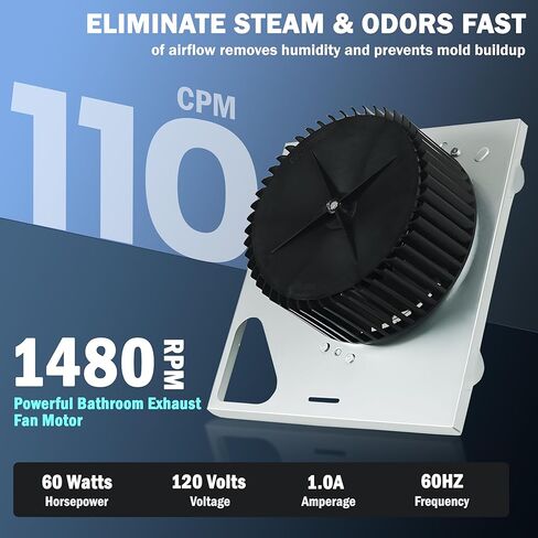 ترقية مجموعة المحرك S97015162 المتوافقة مع مراوح عادم الحمام Broan NuTone، محرك بديل Broan 678 مع مبيت 8 × 8-1/4 بوصة يناسب سلسلة HD80L 678 679 763 DX50L، 678-G 679-E 678-G/2678F-A in Kuwait