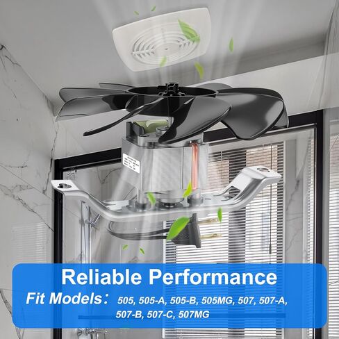 محرك مروحة عادم الحمام S99080176 99080176 - محرك مروحة تهوية قوي 180 CFM، متوافق مع محرك مروحة الحمام 505-A، 505-B، 505MG، 507-A، 507-B، 507-C، 507-MG SP-61K32 in Kuwait