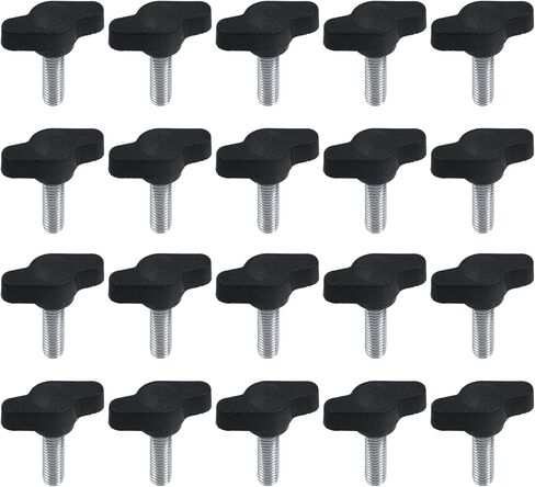 20 قطعة 1/4"-20 × 4/5" برغي إبهام من الفولاذ المقاوم للصدأ مع مقبض بلاستيكي أسود لإزالة واستبدال مقبض شد اليد (M6×20 مم، أسود) in Kuwait
