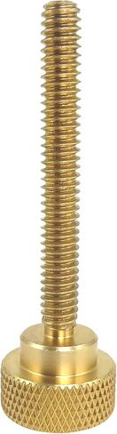 10 Pack 1/4-20 x 2 Inch Threads Solid Brass Diamond Knurled Thumb Screws Knobs with Straight Shoulders Right-Hand Threads SAE Flat Tip Uncoated (1/4-20 x 2 inch Long Threads) in Saudi Arabia