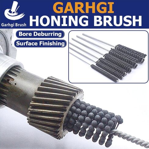 Garhgi 0.157 بوصة (4 مم) فرشاة أداة شحذ الأسطوانة مع 320 حبيبة من كربيد السيليكون والنايلون الكاشط لأسطوانات المحرك الصغيرة الحجم وحلقات مكبس الفرامل وأدلة الأنابيب ومحامل الكامة in Saudi Arabia
