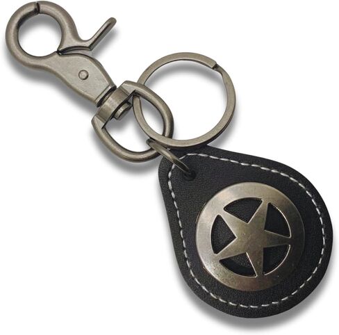 Evenchae Leather Keychain with Heavy Duty Clip - Cross Concho - Drawstring Bag - 4.5 in Long in Kuwait