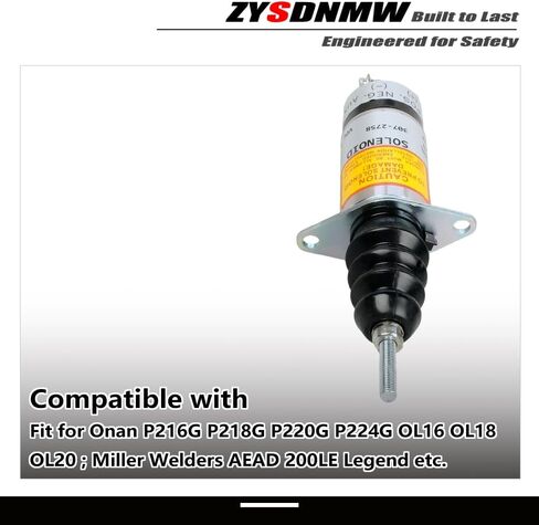307-2758 12V Stop Governor Solenoid Fit for Onan P216G P218G P220G P224G OL16 OL18 OL20, Miller Welders AEAD 200LE Legend etc Replace 1504-12A2U1B2S1A in Kuwait