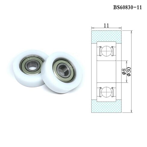 5 Pieces 8x30x11 POM Coated Roller with 608 Bearing BS60830-11 Plastic 8 * 30 11 Drawer Guide Pulley in Saudi Arabia