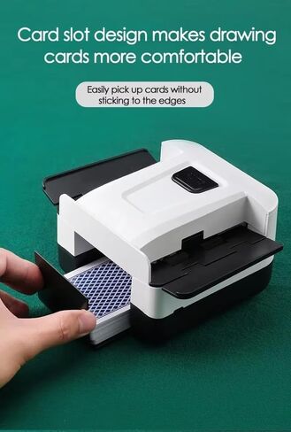 Rechargeable Automatic Card Shuffler Machine 2 Deck Portable 2000maH One-Press Electric Quiet Shuffling Small USB Type-C Playing Cards Poker, UNO, Blackjack, Skip-Bo, Phase 10, Spades, Bridge, Casino in Kuwait