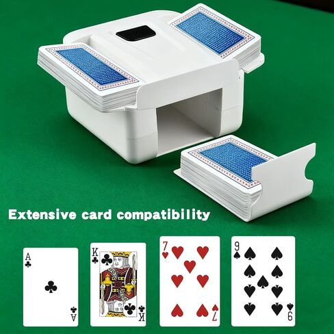 Rechargeable Automatic Card Shuffler for 1-2 Decks, Portable Low Noise Electric Shuffling Machine Automatic Card Shuffler Compatible with Poker, UNO, Blackjack, Phase 10 in Kuwait